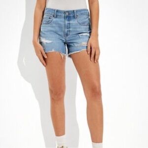 American Eagle Tomgirl Distressed Shorts Button Fly Size 14 Short